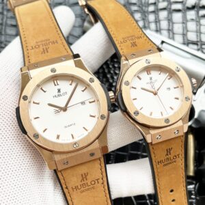 3-hand single-calendar couple quartz watch