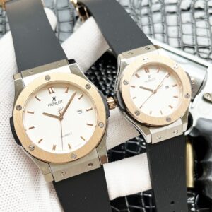 3-hand single-calendar couple quartz watch