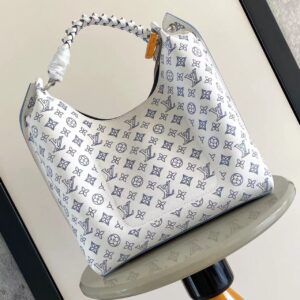 Full leather punched woven wrist double tag women's shoulder bag