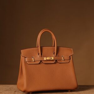 Hermes Birkin 25cm Gold Brown Gold Buckle