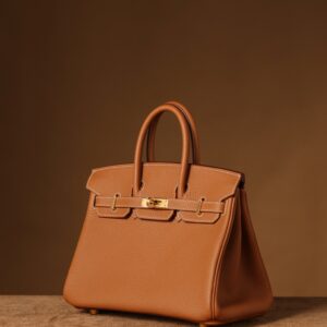 Hermes Birkin 25cm Gold Brown Gold Buckle