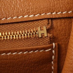 Hermes Birkin 25cm Gold Brown Gold Buckle