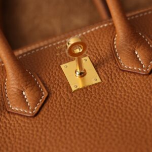 Hermes Birkin 25cm Gold Brown Gold Buckle